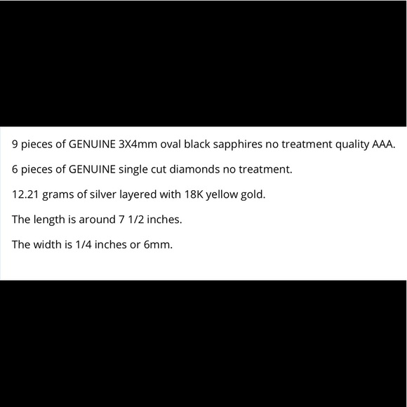 8.28ctw Black Sapphire & Diamond Bracelet - Picture 3 of 3